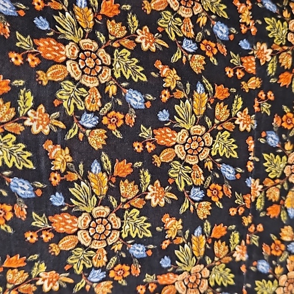 💕DÔEN💕 Rhodia Dress ~ Puff Sleeve A-Line Maxi Noir Forest Floral Print XL NWOT - Picture 15 of 16